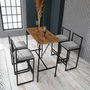 Hanah Home Juego de Mesa de Bar y Taburetes de 5 Piezas Nordic - Grey